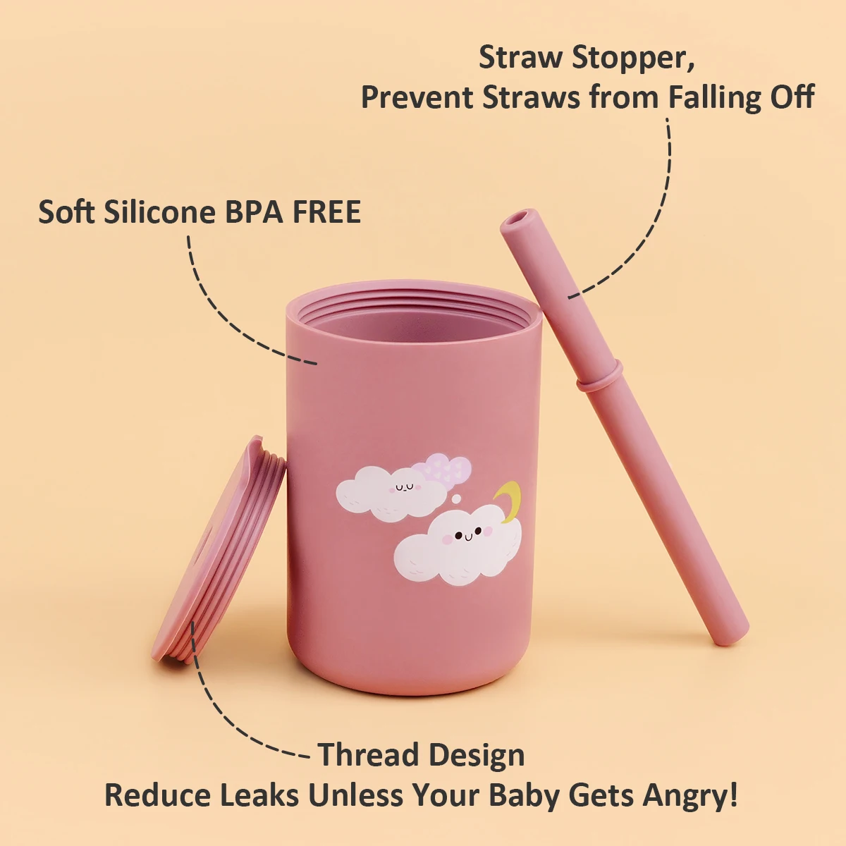 TYRY.HU Baby Cup Silicone Training Cup for Children Baby Sippy Cup for Beginners Practical Feeding and learning Kid Drink Cup