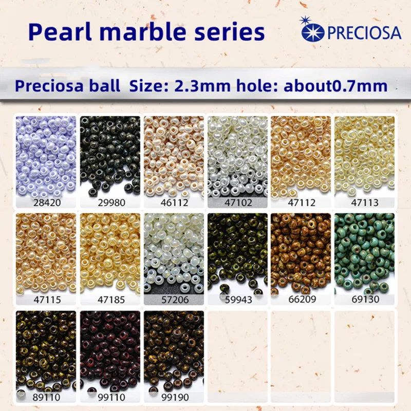 2.3mm Czech imported Preciosa pearl marble series round beads DIY earrings bracelets jewelry materials clothing accessories