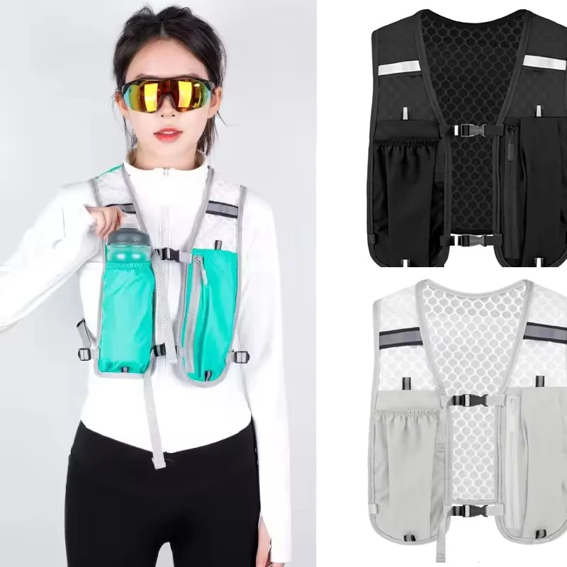 

For Biking Running Storage Vest Lightweight Running Vest Reflective Hydration Water Chest Pack With Multiple Storage Pocket
