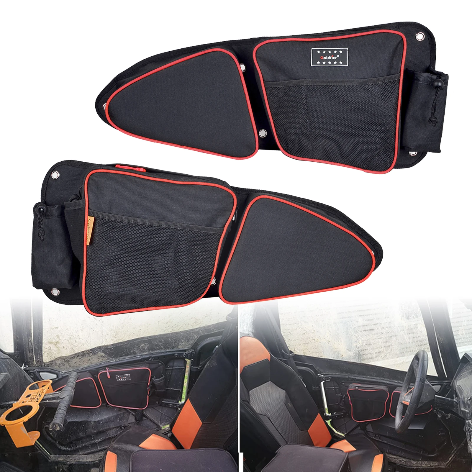 UTV Accessories Waterproof Offroad Front Door Side Storage Bags with Knee Pad for Polaris RZR XP Turbo S 1000 S900 2014-2022