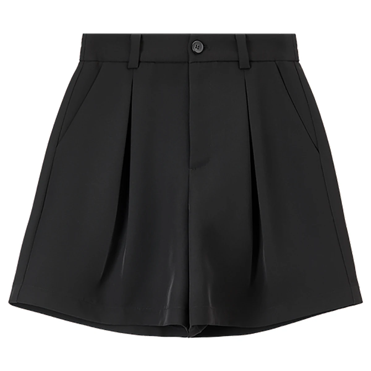 SENTUBILA Women Shorts 2025 Summer High Waist Folds A Line Wide Legs Twill Texture Ladies Solid Color Women Clothing 152K58764
