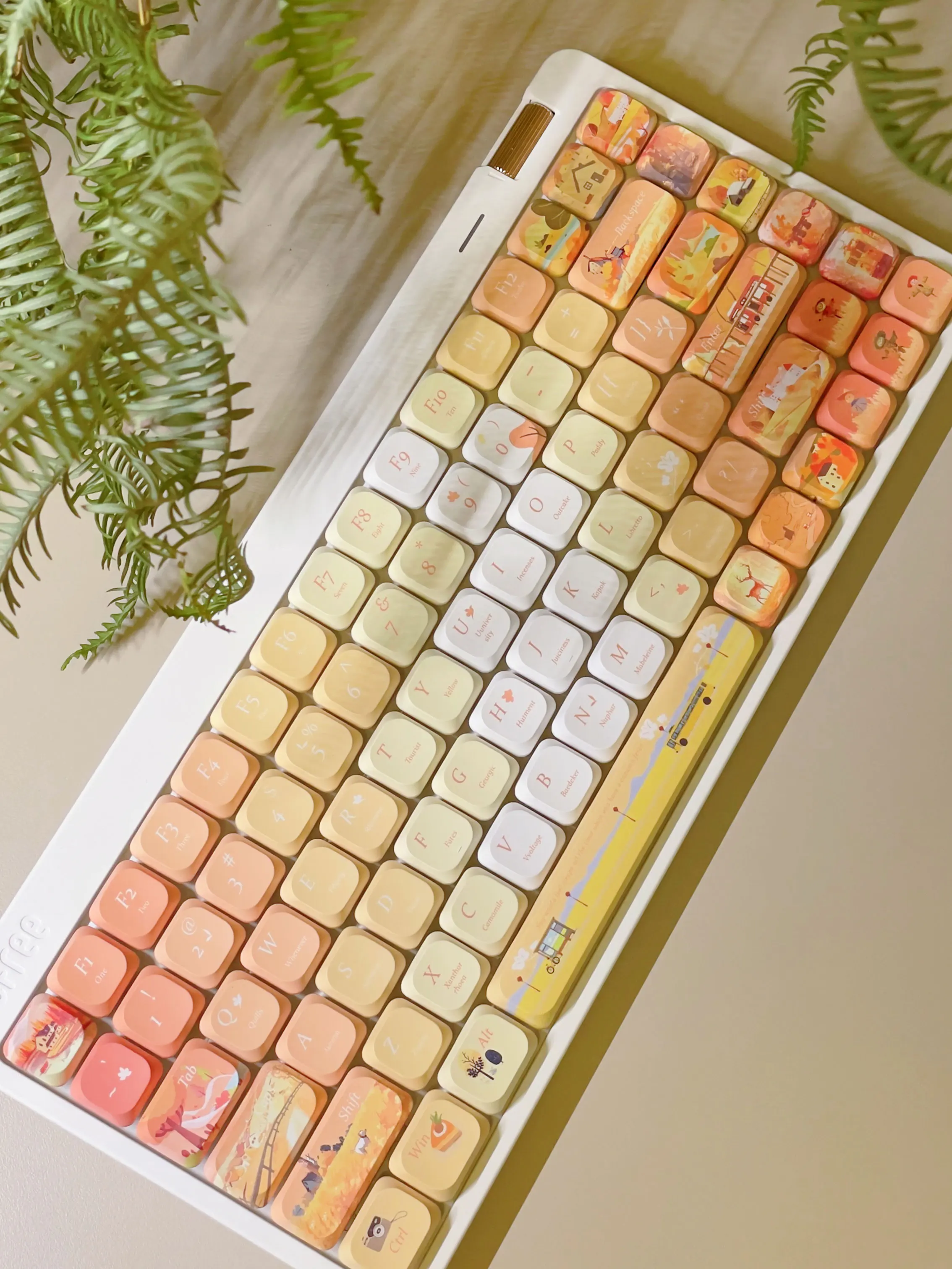 120 toetsen aangepaste laag profiel esdoornbladeren slanke keycaps vijf zijden kleurstofsublimatie PBT Keycaps voor MX-schakelaars mechanisch toetsenbord