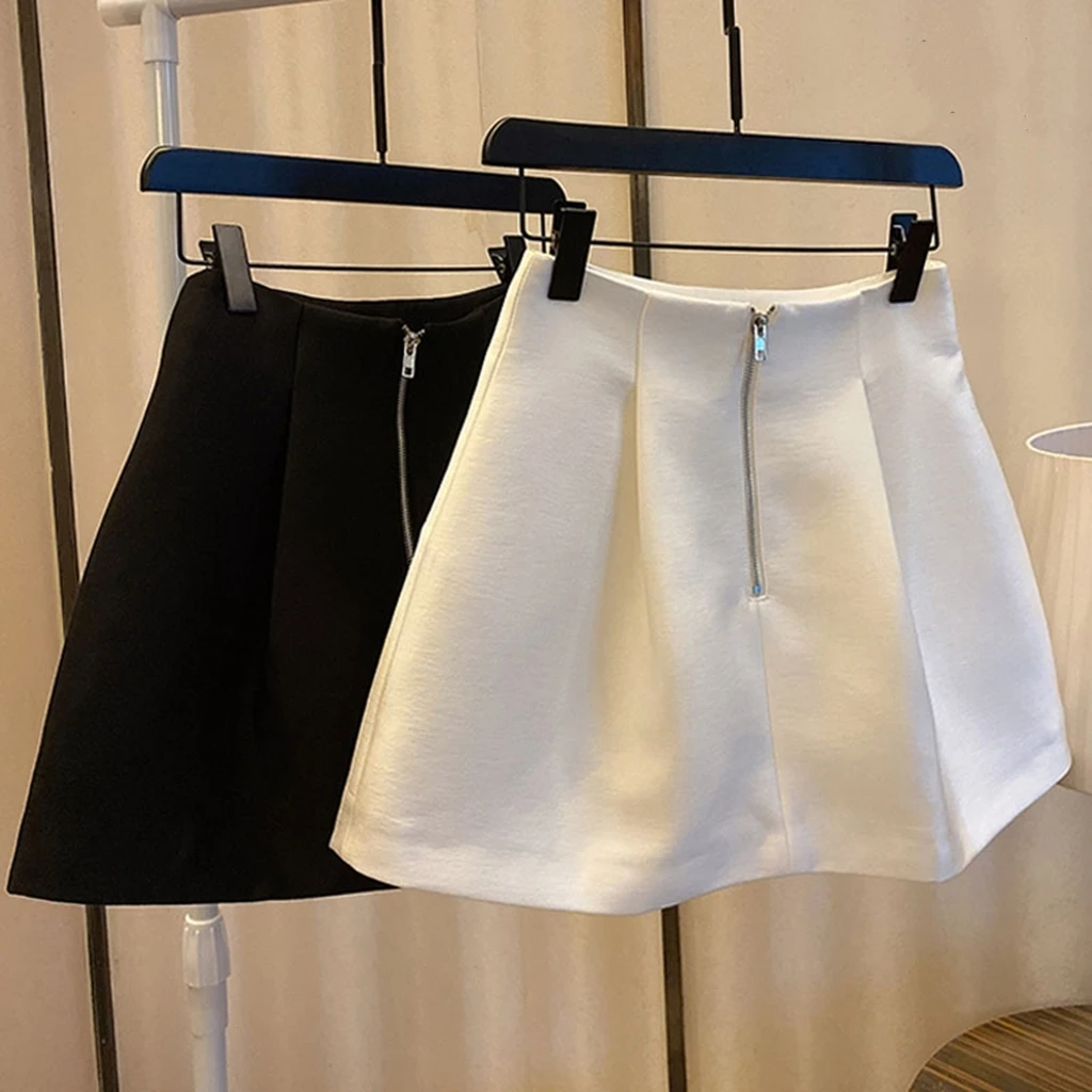 Jupe trapèze taille haute Hepburn Sle jupe f-longue Ele Faionable vêtements de qualité supérieure pour femmes