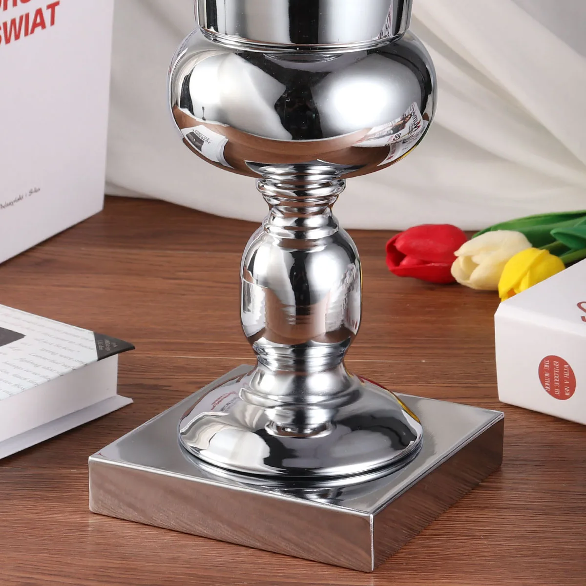 

Mushroom Head Ornaments Metal Iron Decoration Vase Silver Wedding Large Desktop