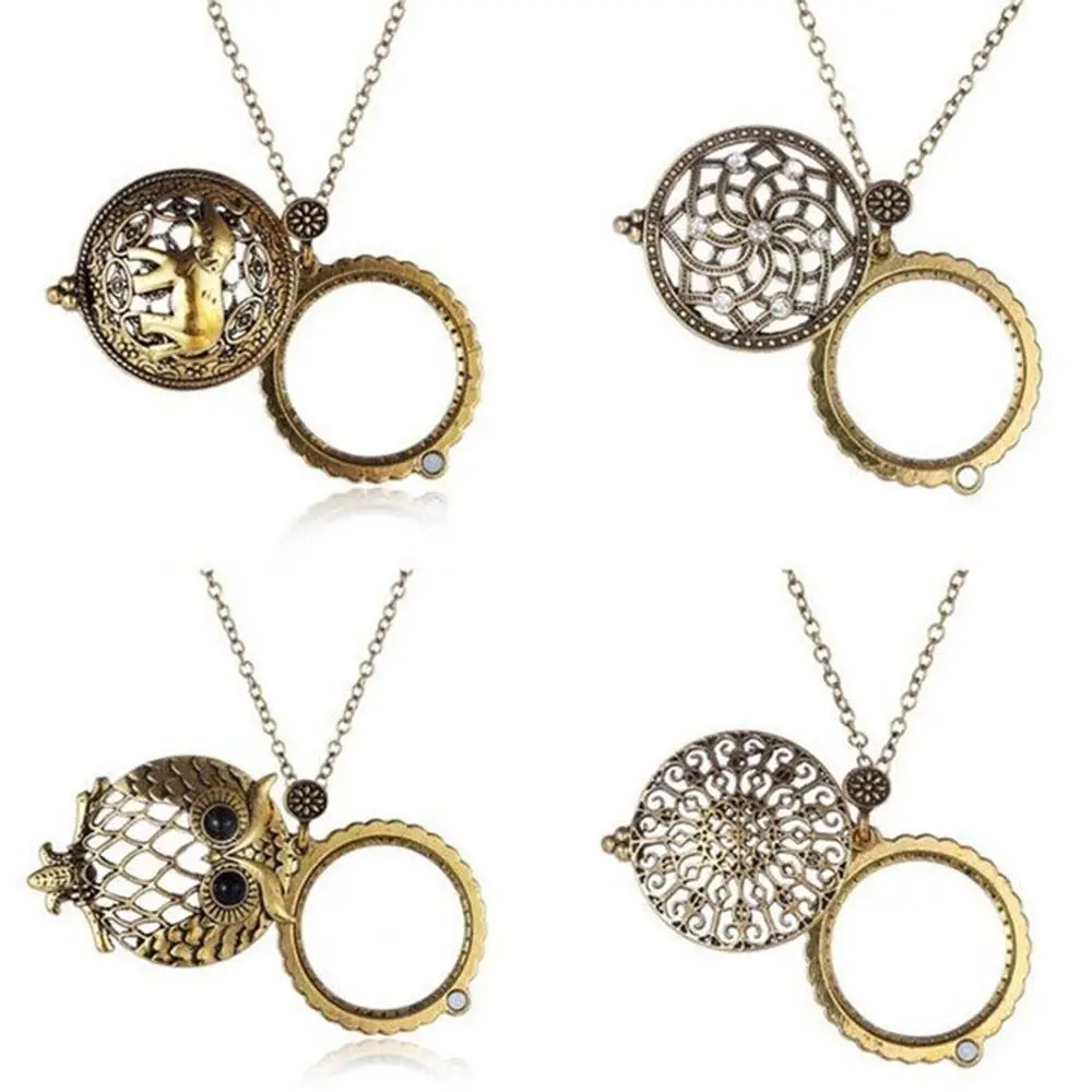 New Alloy Magnifying Glass Pendant Vintage Gifts Magnifying Glass Pendant Golden