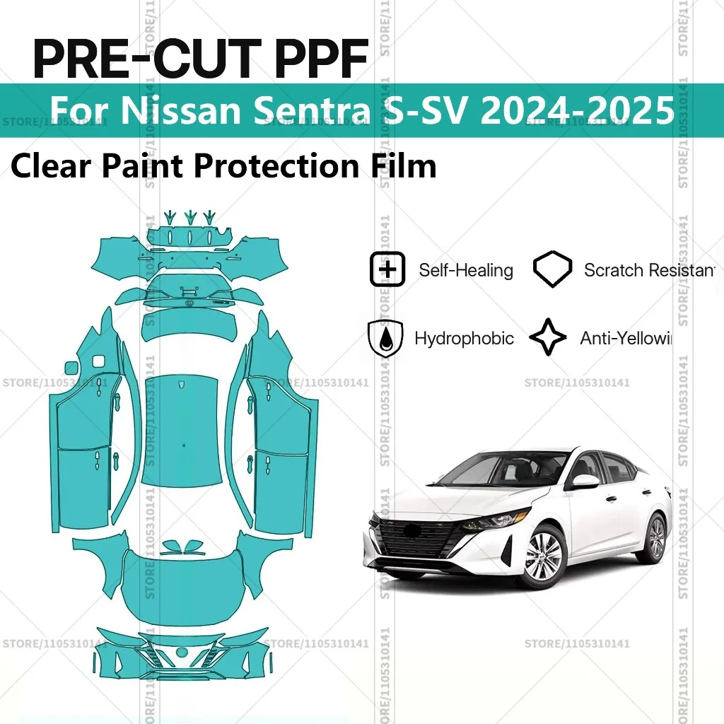 

Предварительно нарезанная прозрачная защитная пленка PPF для автомобилей, профессиональная автомобильная пленка PPF для полной оклейки Nissan Sentra S-SV 2024-2025