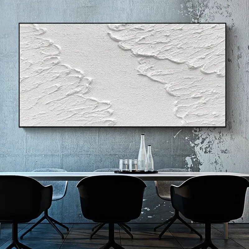 Astratto bianco 3D Texture Art White Canvas Painting poster e stampe White Wall Art Picture Cuadro Home Decoration murale