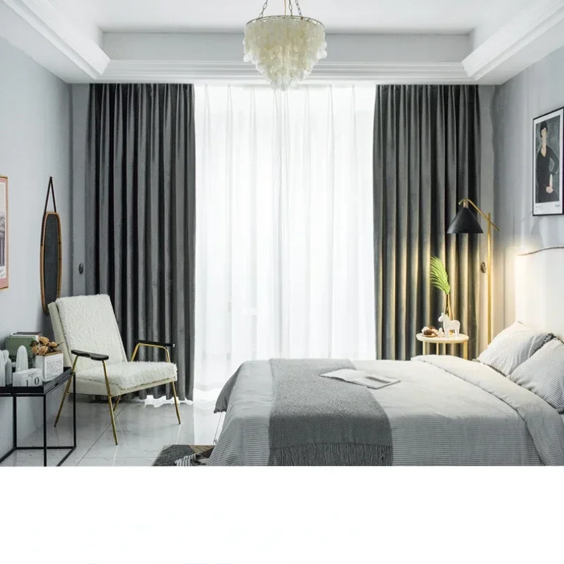 

Custom Size Fashion Luxury European Thick Fabric Blackout Simple Modern Home Decor Curtains for Living Dining Room Bedroom
