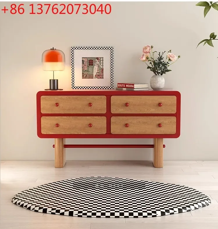 

Обеденный боковой шкаф из цельного дерева в скандинавском стиле ретро, сундук, шкаф с входной дверью