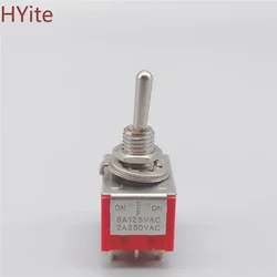 1 pcs NEW Red 9 Pin ON-OFF-ON 3 Position Mini Toggle Switch AC 6A/125V 3A/250V