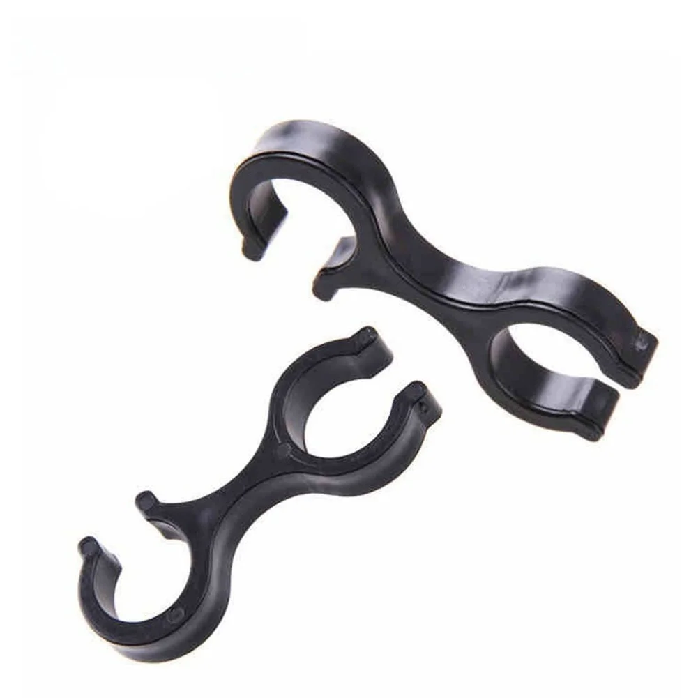 Anti Slip Storage Clip For Hiking And Trekking Poles 8 Shape Fastener For 18mm Tubes Lightweight Plastic Outdoor Gear Black