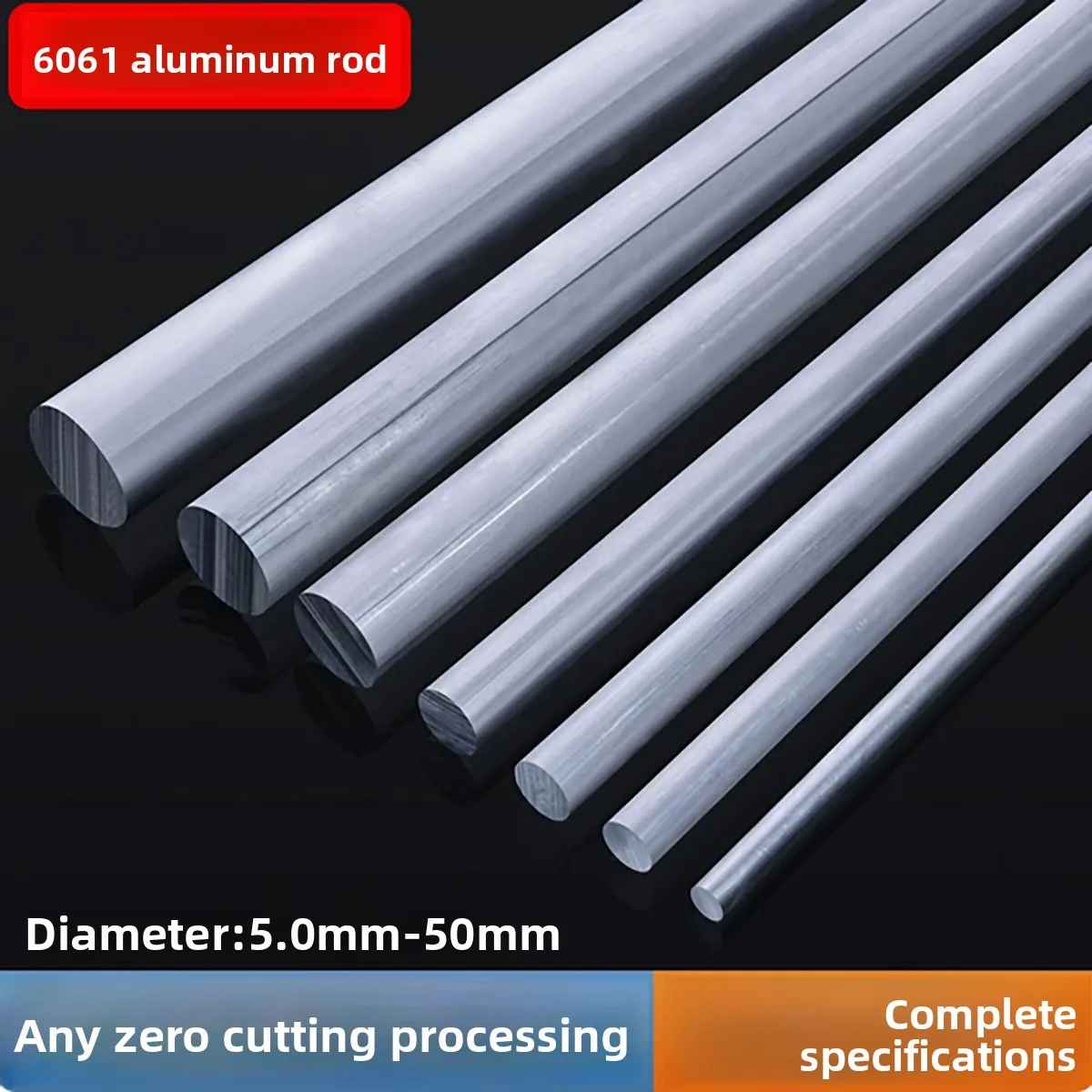 6061 Solid Aluminum Alloy Round Rod, Cylindrical Aluminum Bar, Custom Processing & Non-standard Specifications Available