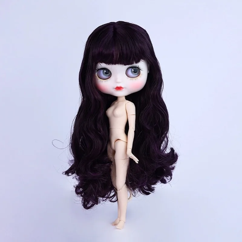 ICY DBS-Muñeca Blyth, 19 articulaciones, 1/6 cuerpo, 30CM, BJD, piel clara, mate, cara redonda, pitido, labios, pelo ondulado, disfraz de maquillaje artesanal, regalo