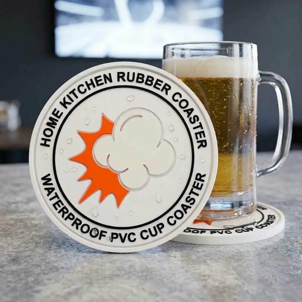 Wholesale Custom Logo Rubber Cup Mat Heat Resistant PVC Coaster for Home Tabletop