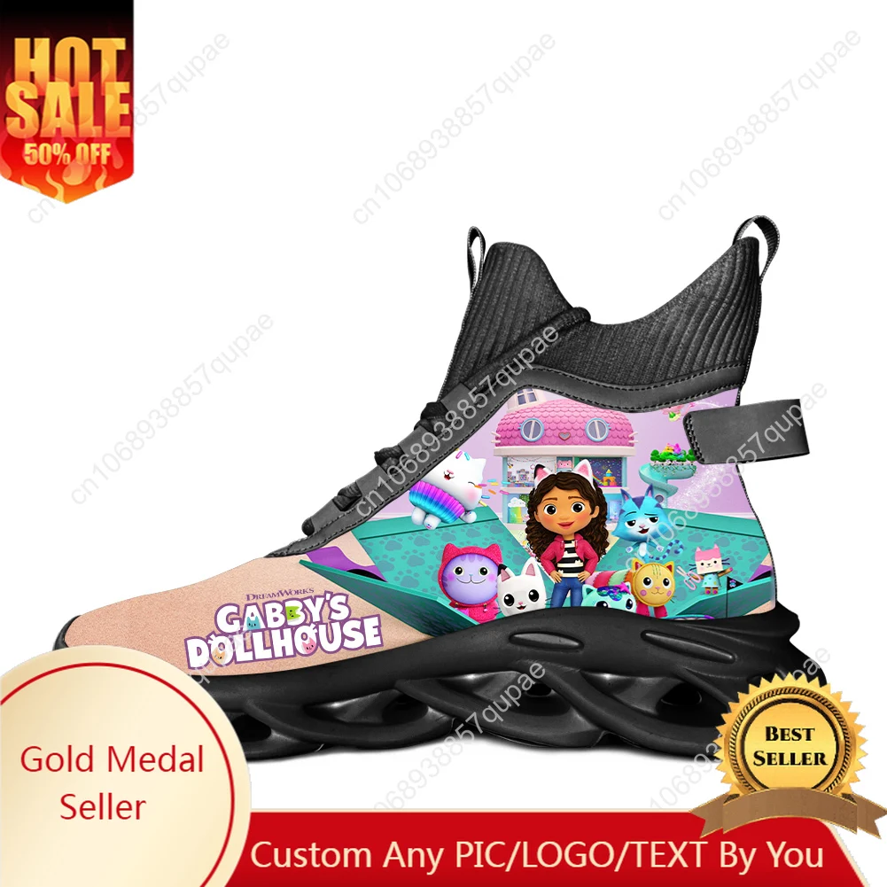 

Funny Gabbys Dollhouse High Top Sneakers Cartoon Anime Men Women Sports Running Shoes Sneaker Lace Up Mesh Footwear Custom Shoe