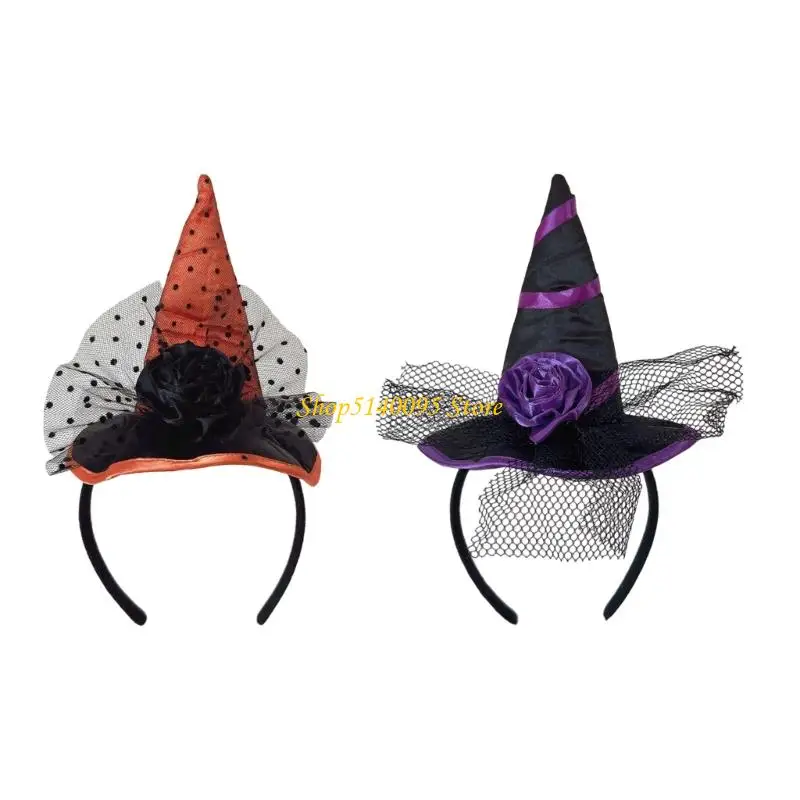 DXAE Comfortable Witch Headwear For Halloween Parties Kids Adults Soft Lightweight Costume Hair Accessory
