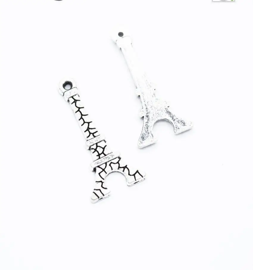 25*12mm 100pcs Antique Silver Plated Bronze and Gold Colors Plated Eiffel Tower Handmade Charms Pendant for bracelet F0786 image 4