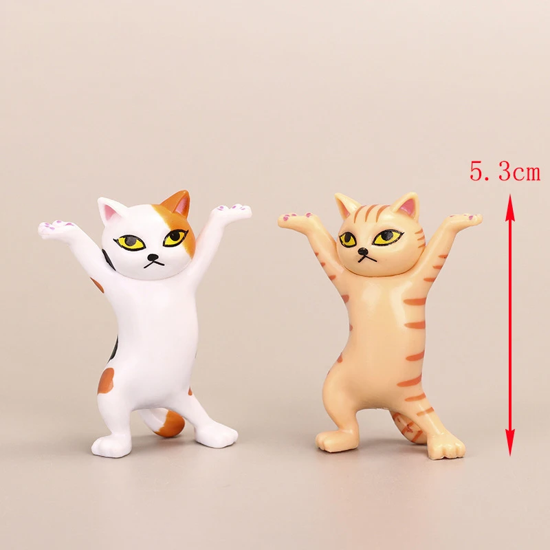 Dancing Cat Action Toy Figures para crianças, ornamentos engraçados, modelo dos desenhos animados, caneta fofa, suporte do fone de ouvido, casa, escritório, adulto, 5pcs