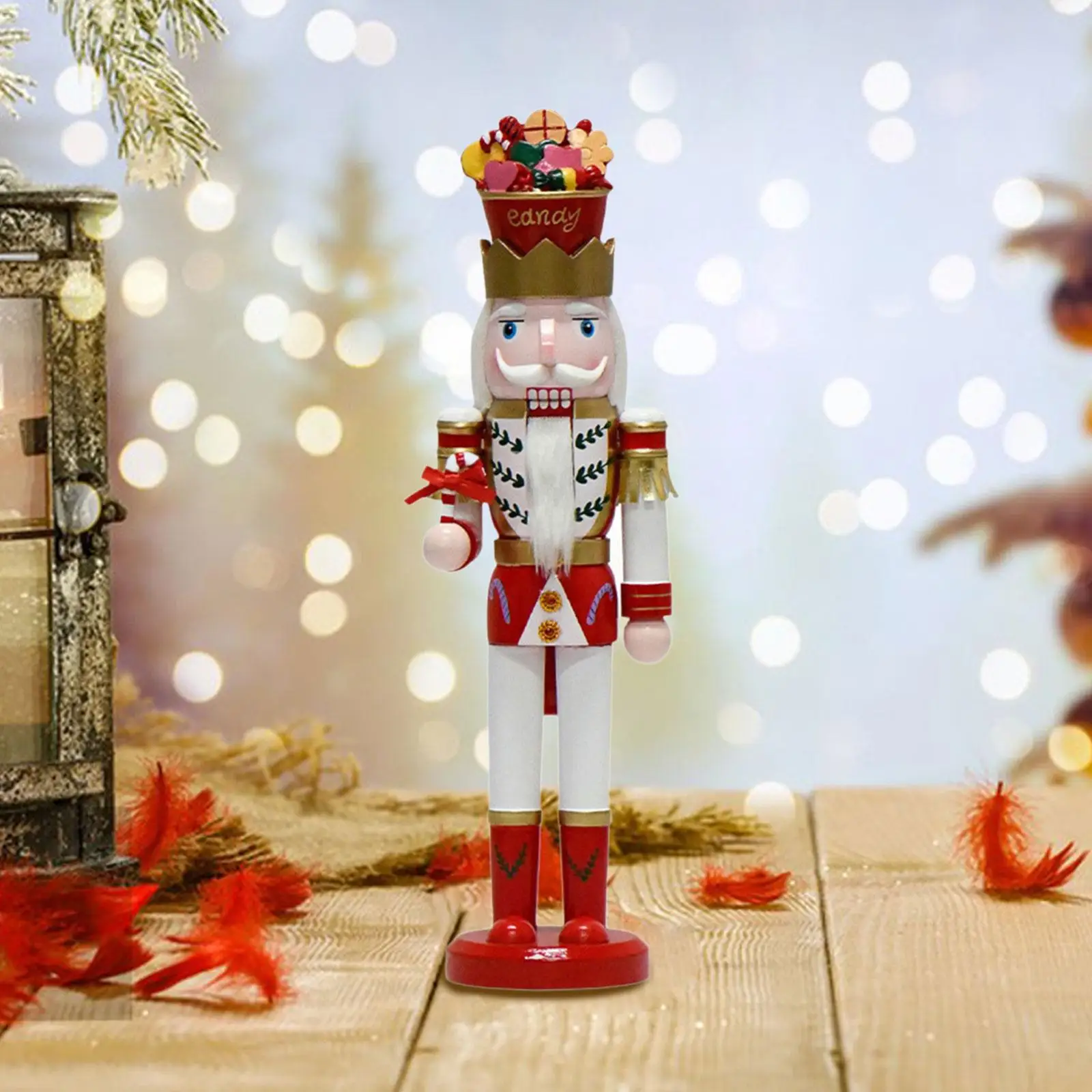 

Nutcracker King Statue Collectible Nutcracker Figurine Desktop Ornament for Holiday Living Room Tabletop Home Decoration Office