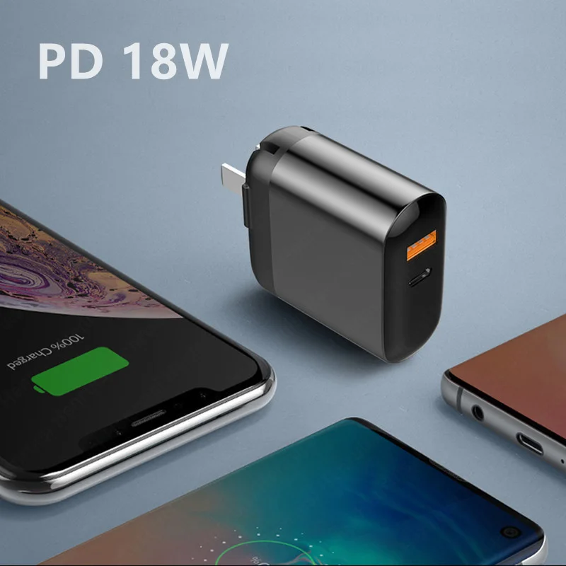 18W USB C Charger PD Type C Fast Charging Power Adapter Quick Charge 3.0 Portable Mobile Phone Charger For iPhone Xiaomi Huawei