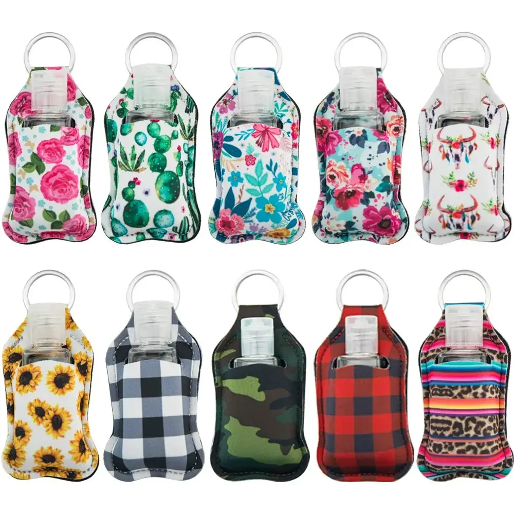 10set Refillable Hand Sanitizer Bottle with Keychain Holder 30ml Flip Cap Refillable Reusable Bottle Sanitizer Containers