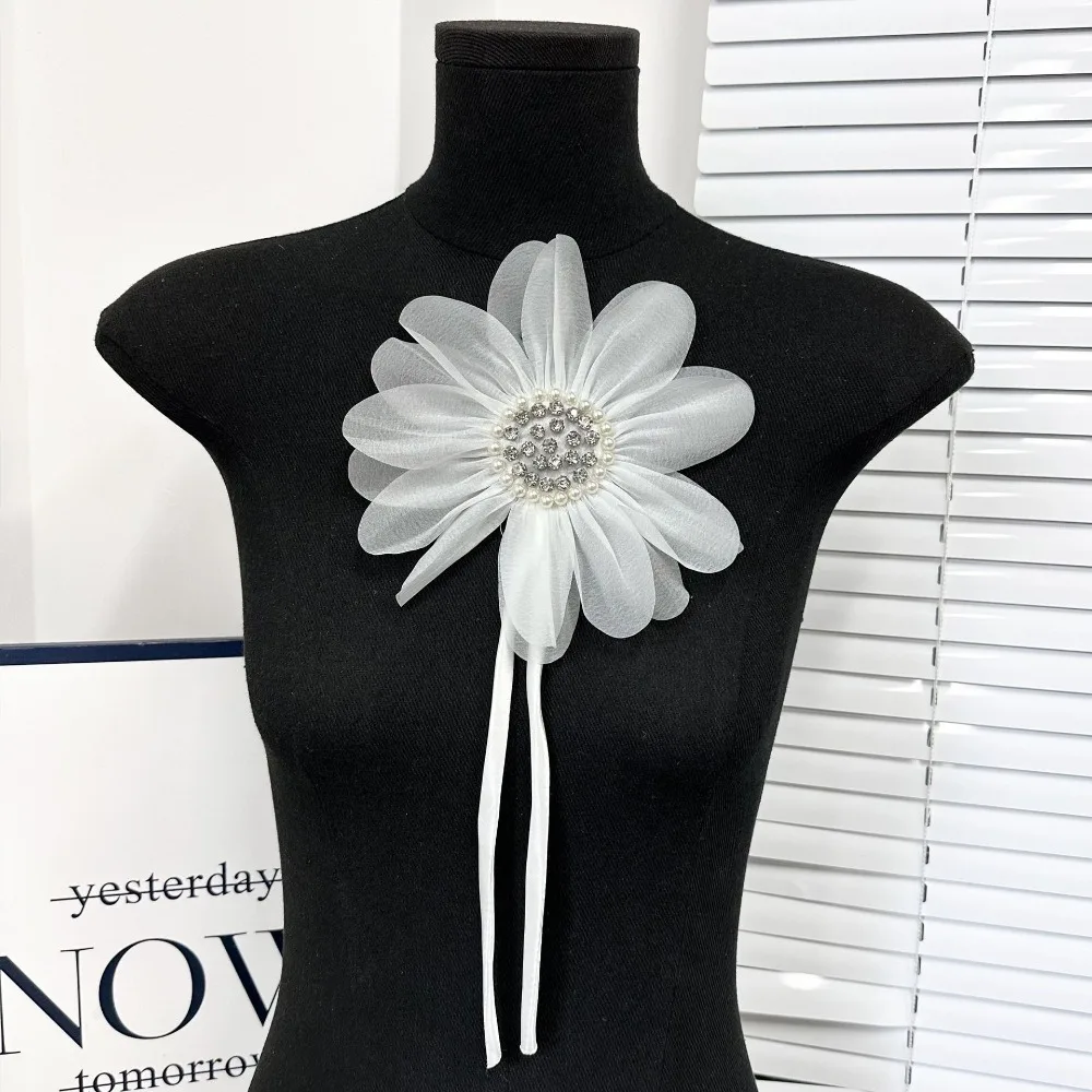 جديد شبكة الشاش زهرة يزين DIY بها بنفسك بقع الملابس القابلة للإزالة الملابس الديكور فستان الزفاف فستان الديكور