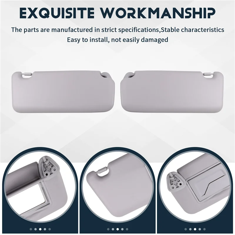 

ABXN-1Pair Car Sun Visor Inside Sunshade Gray For Hyundai I30 I30CW 2008-2011 85201-2L020 85202-2L020