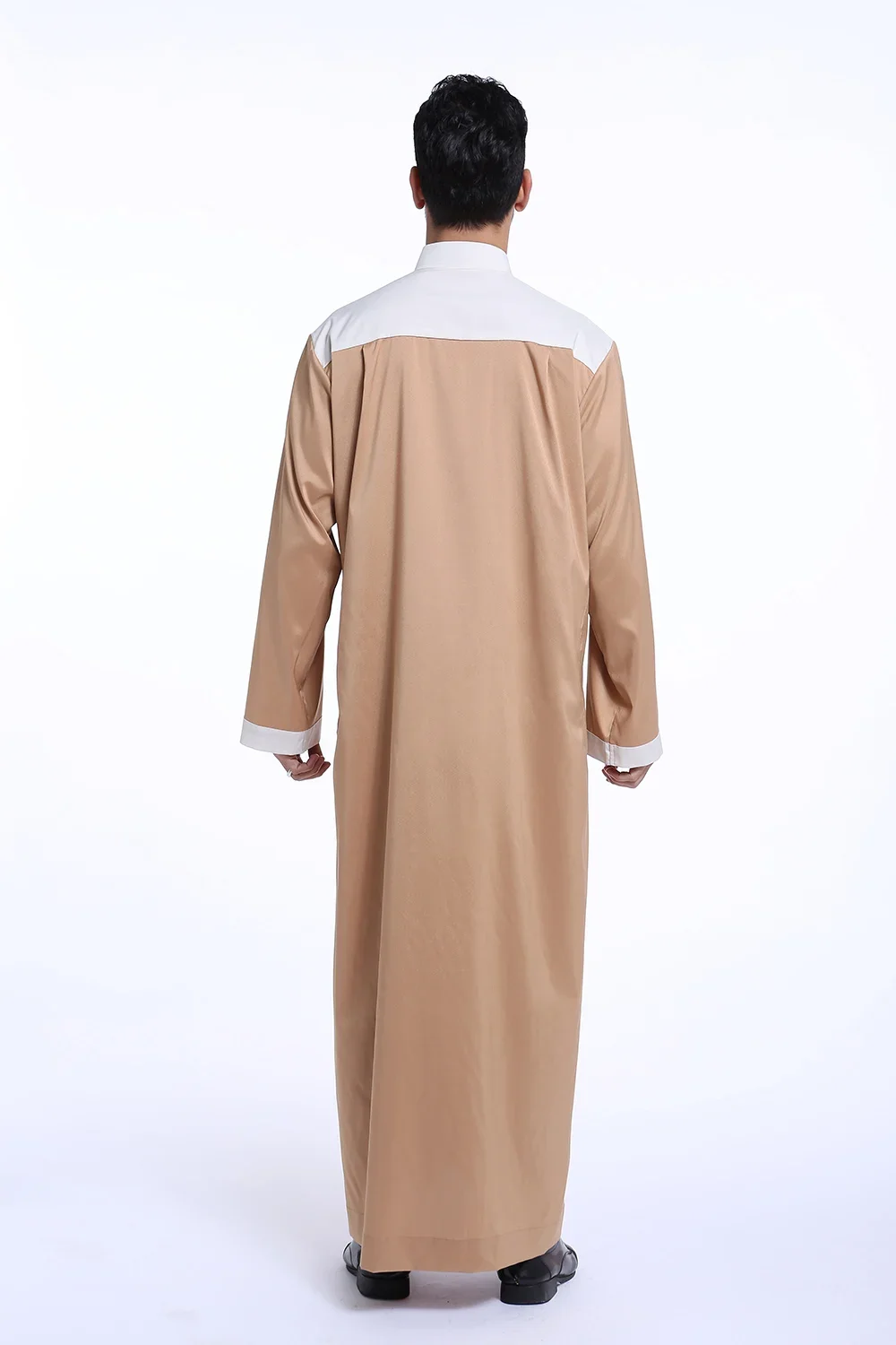 Saudi Arabic Men Jubba Thobe Muslim Long Sleeve Robe Thoub Eid Ramadan Dishdasha Traditional Clothing Islamic Prayer Abaya Dress