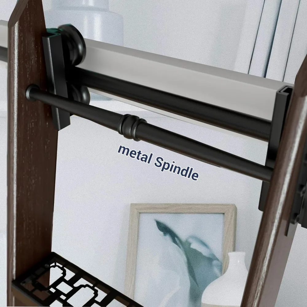 Set di accessori per scale da biblioteca in acciaio da 7 pezzi in stile vintage, finitura nera, kit hardware per scale per gli amanti dei libri