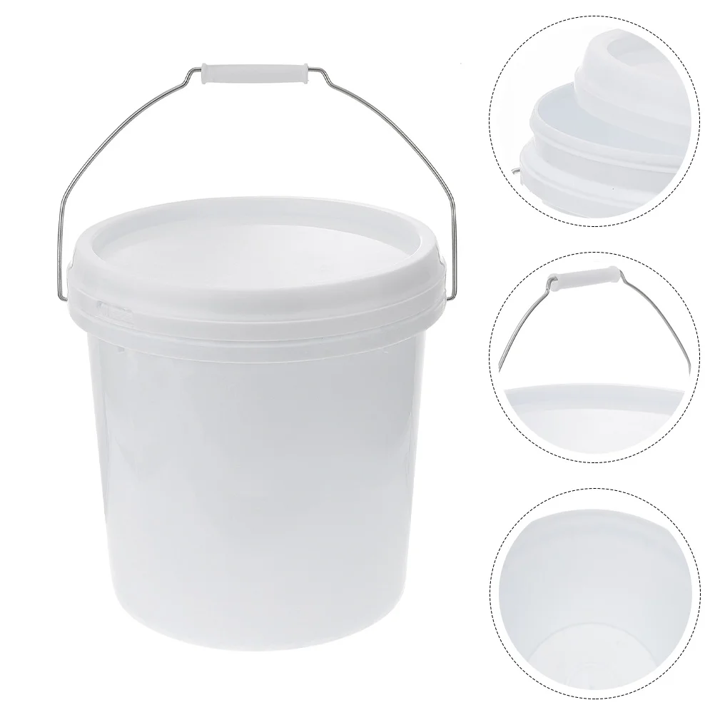 Buckets Plastic Barrel Hamper Food Grade Pail with Lid Gift Basket White Gallon Paint