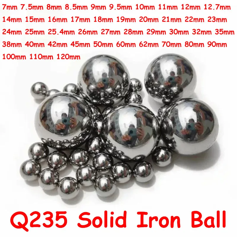 

1-50pcs 7-120mm Solid Iron Ball Q235 Carbon Steel High Quality Smooth Iron Bead 7/8/9/10/11/12/12.7/14/15/16/17-70mm Full-size
