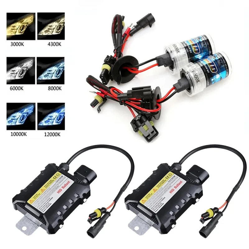 1 Set H7 H1 H3 H8 H9 H11 HID Auto Xenon Lamp Kit 12V 35W 55W Universal Ballast 4300k 6000k 8000K Color Replacement Halogen Light