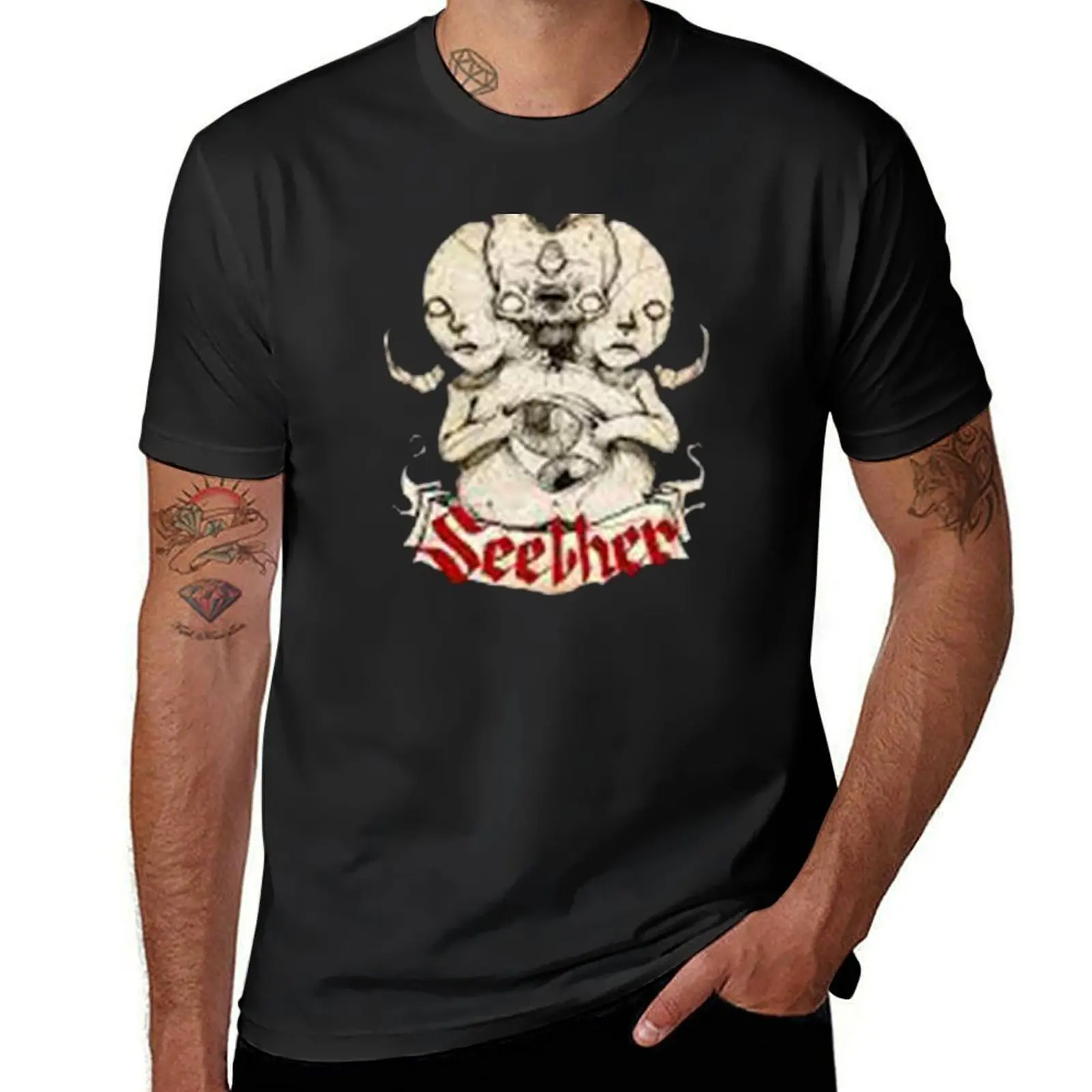 seether T-Shirt Short sleeve tee boys animal print customizeds hippie clothes Men's clothing