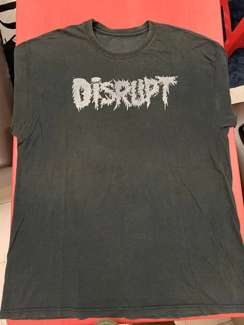 Disrupt band t-shirt, remake shirt, new black shirt TE1946