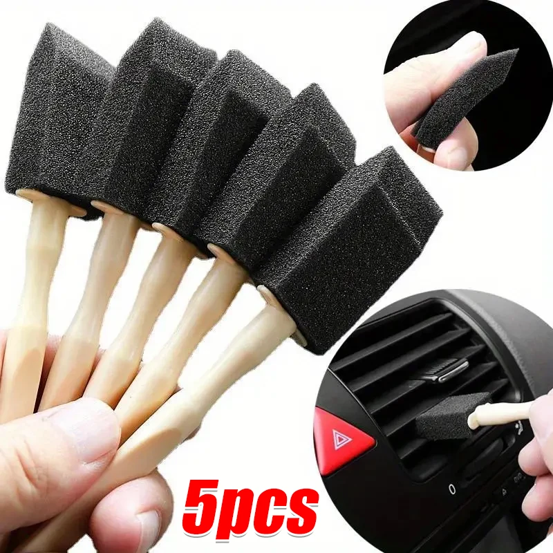 

Car Air Conditioner Grille Cleaning Sponge Brush Interior Detailing Dust Removal Long Handle Brushes Auto Accessories