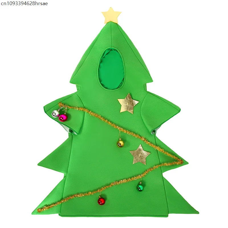 زي شجرة عيد الميلاد للأطفال، ملابس مضحكة للجنسين، فستان شجرة خضراء لعيد الميلاد، أداء حفلات رأس السنة الجديدة
