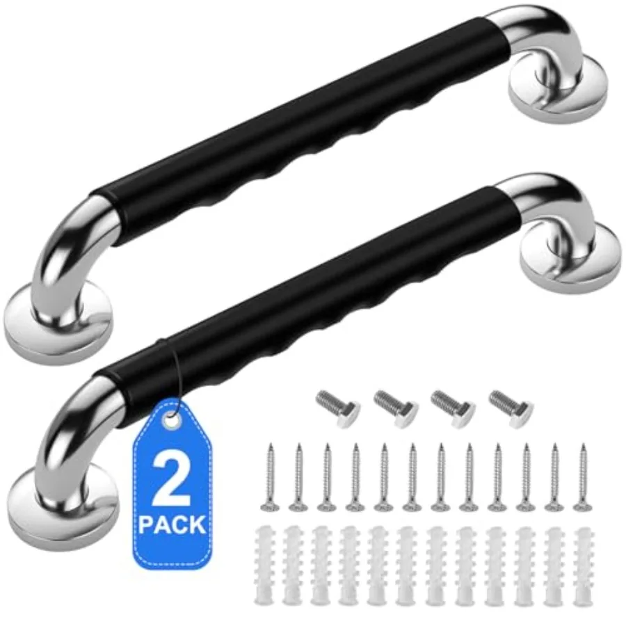 

2 Pack Grab Bars for Bathtubs and Showers Anti Slip Handicap Grab Bars for Shower Safety Bath and Toilet Rail for Elderly Senio