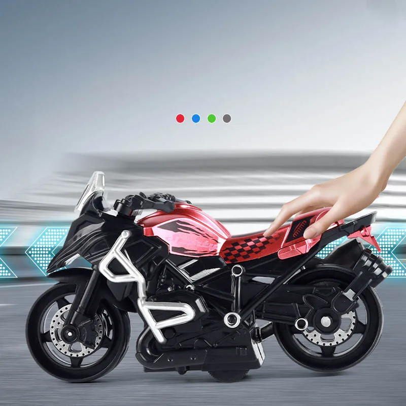 Jouet pour enfants modèle Simulation personnalité Cool de moto jouets garçon retirer voiture jouet glisse moto cadeaux d'anniversaire