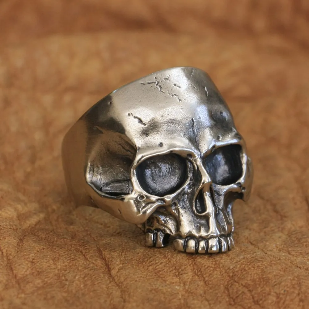 Huge Cupronickel Skull Ring Biker Rock Punk Jewelry CP98 US Size 7-15