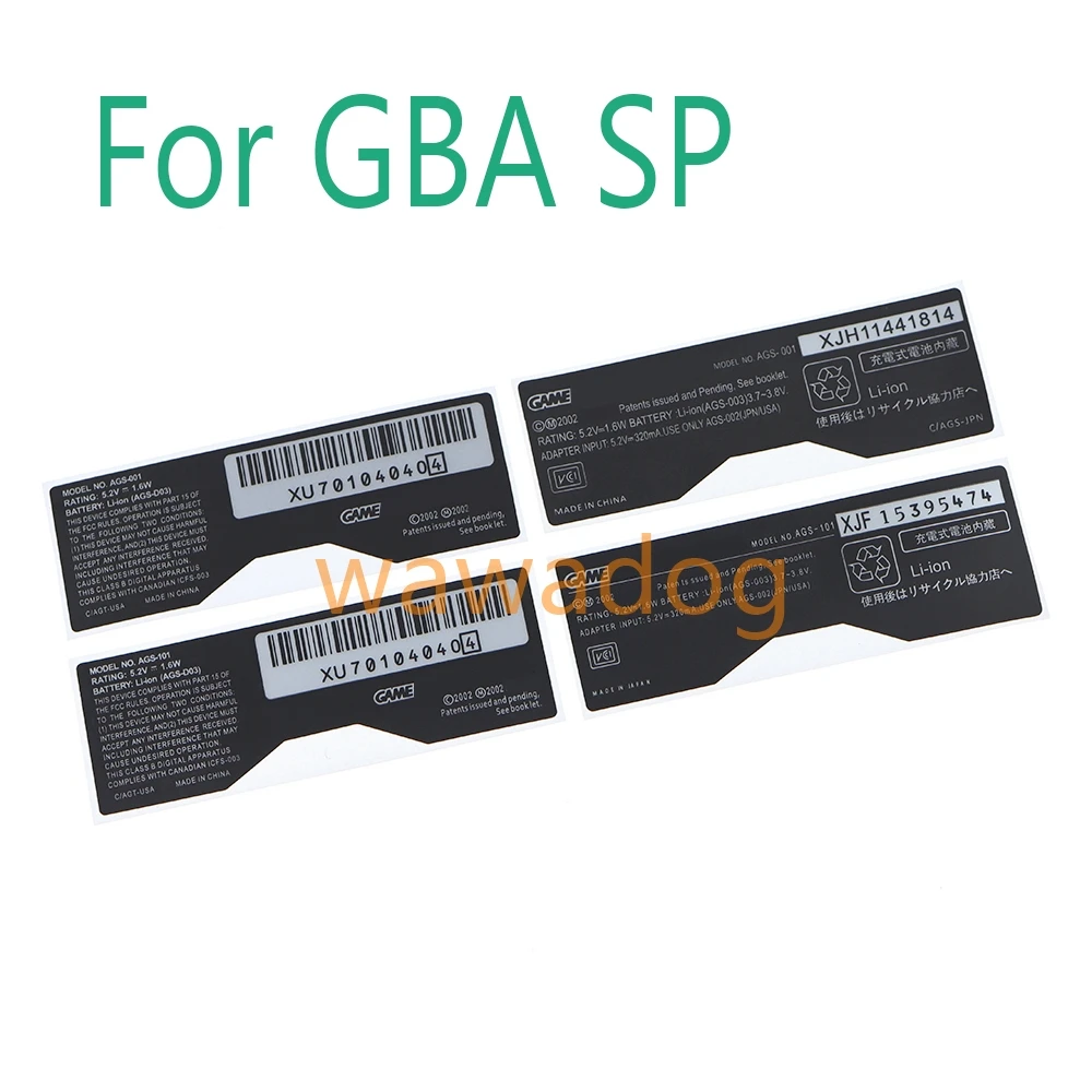 300pcs For Nintendo GameBoy GBA SP Console Back Tag Label Sticker US JP AGS-101 AGS-001