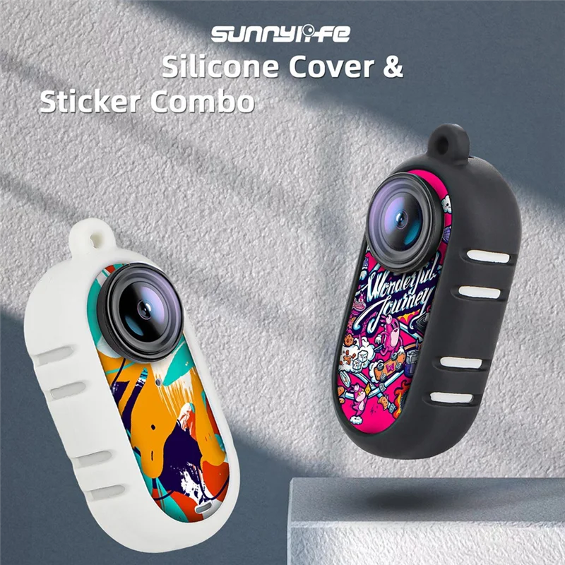 ABDE-SUNNYLIFE ل Insta360 Go3 تبديد الحرارة غطاء سيليكون الإبهام كاميرا ملصق غطاء للعدسات واقية معلقة الحبل مجموعة