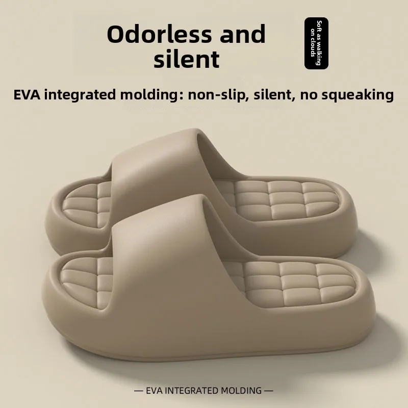 Thi Bot Slippers ex Summer Indoor Home Batoom Anti-Slip Deodorant Slippers Casual Sle round Toe Slip-On EVA Mate...