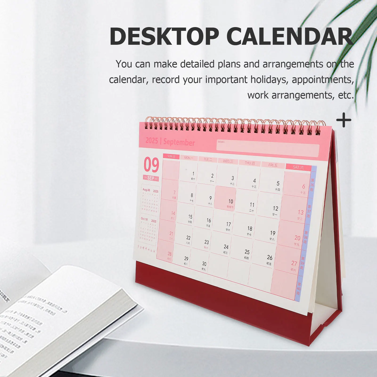 

Gold Foil Desk Minimalist Design Thick Paper Metal Bound Desktop Calendar For Office Home Decor Organization Tabletop Calendar