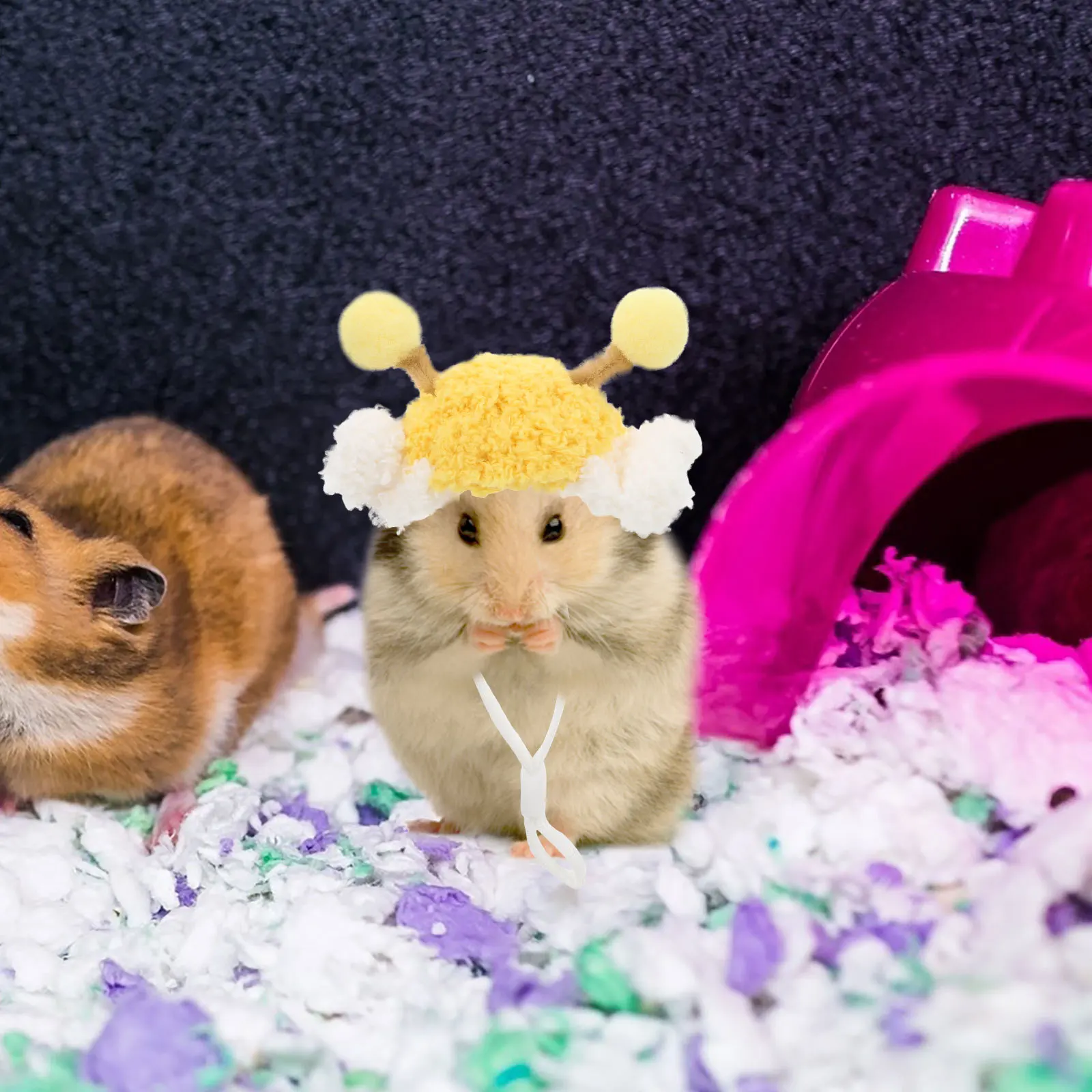 

Hamster Hat Mini Hand Knitted Pet Headwear New Year Festival Small Animal Hat Decorative Hamster Toys Tiny Hats