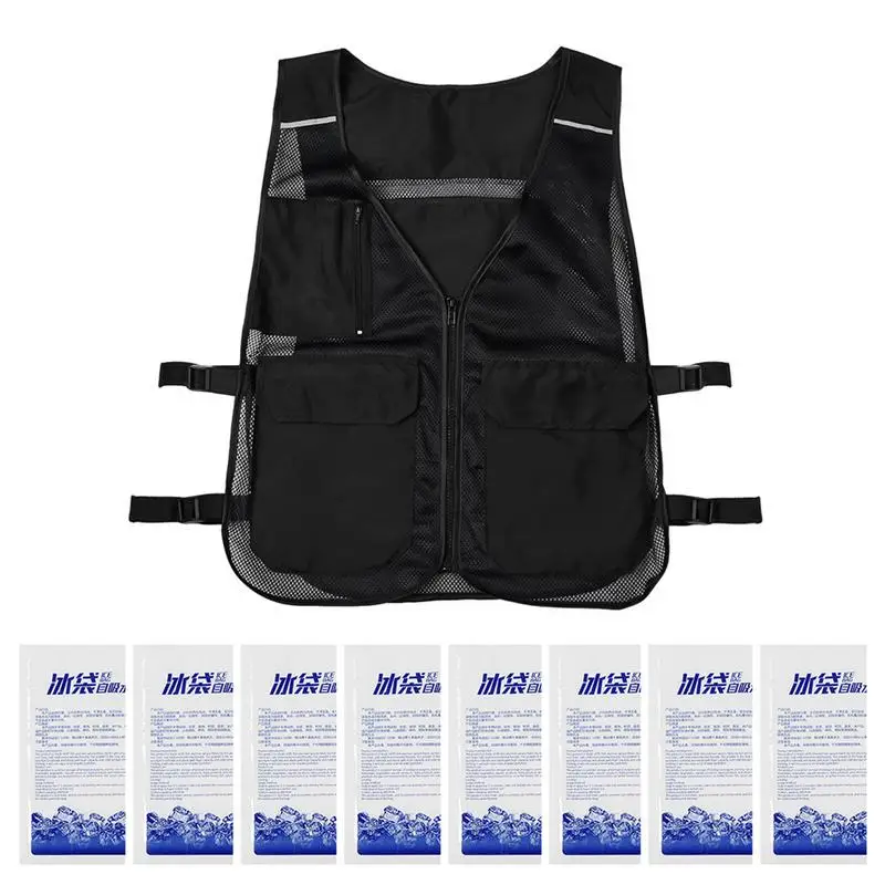 

Cooling Vest Body Cooling Vest With 8 Ice Packs AC Ice Vest Summer Cooling Vest Adjustable Cold Vest For Men Women Hot Weather