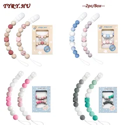 TYRY.HU 2Pc/Box Nipple Chain Baby Silicone Pacifier Chain BPA Free Baby Safe Teething Chain Molar Accessries