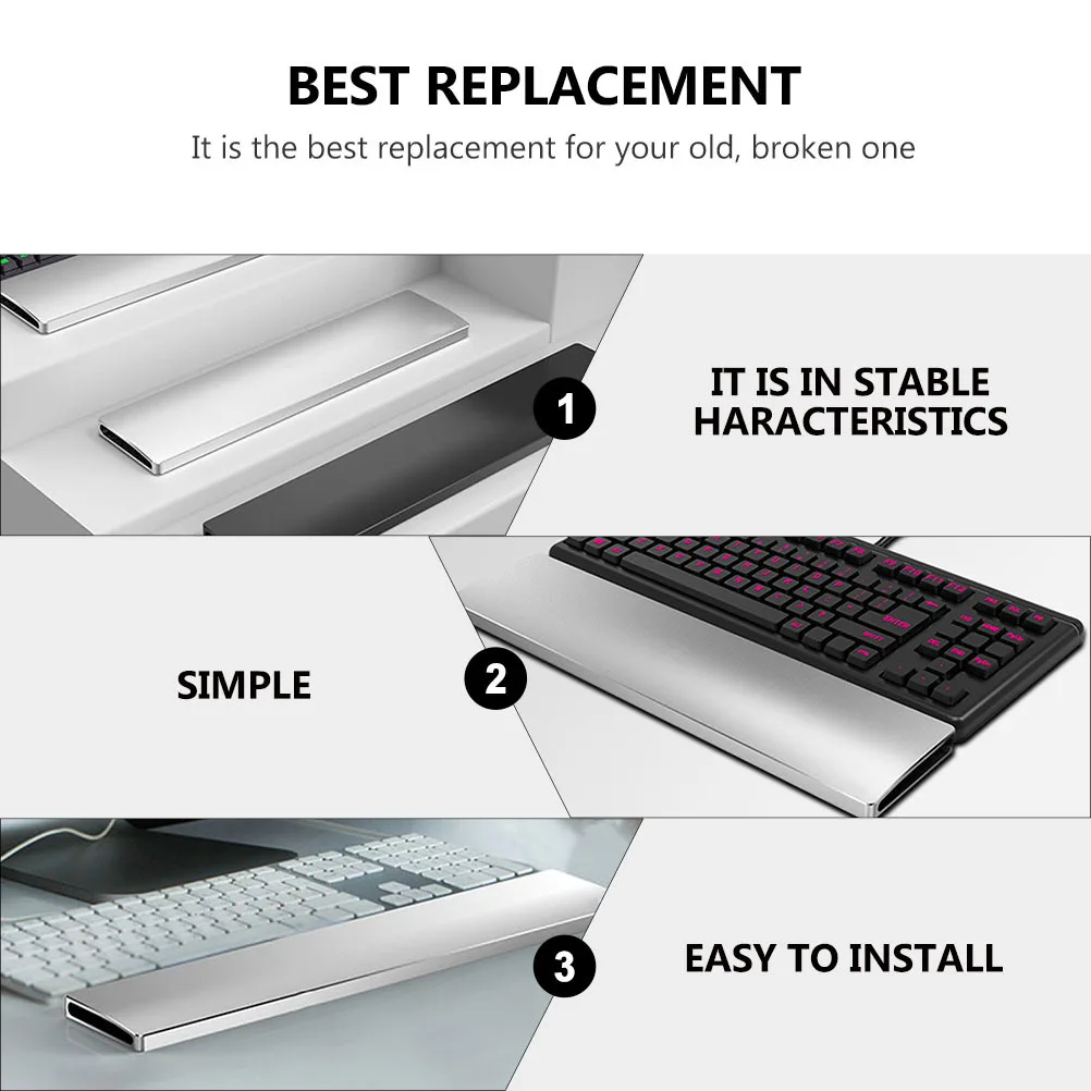 

Mechanical Keyboard Wrist Hand Rest 87 Keys Aluminum Alloy Ergonomic Palm Support for Long Time Use Comfortable Non-Slip Surface