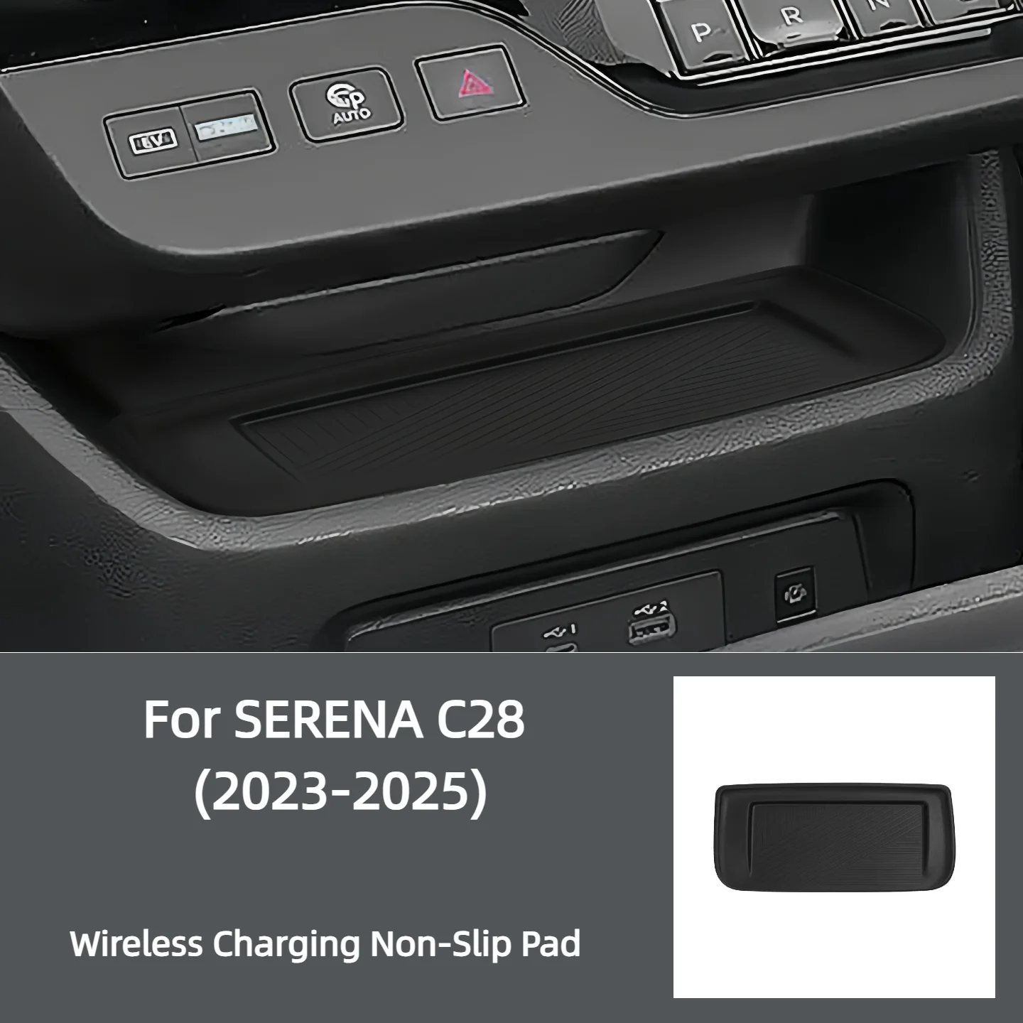 For 2023-2025 Serena C28 Wireless Charging Silicone Pad Automotive Interior Accessories Anti-tick Charging Pad