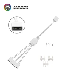 MOD white ARGB 5V 3Pin Extension Cable Adapter 30cm 1 to 1 2 3 4 5 12v 4pin Motherboard RGB SYNC Splitter for MSI ASUS