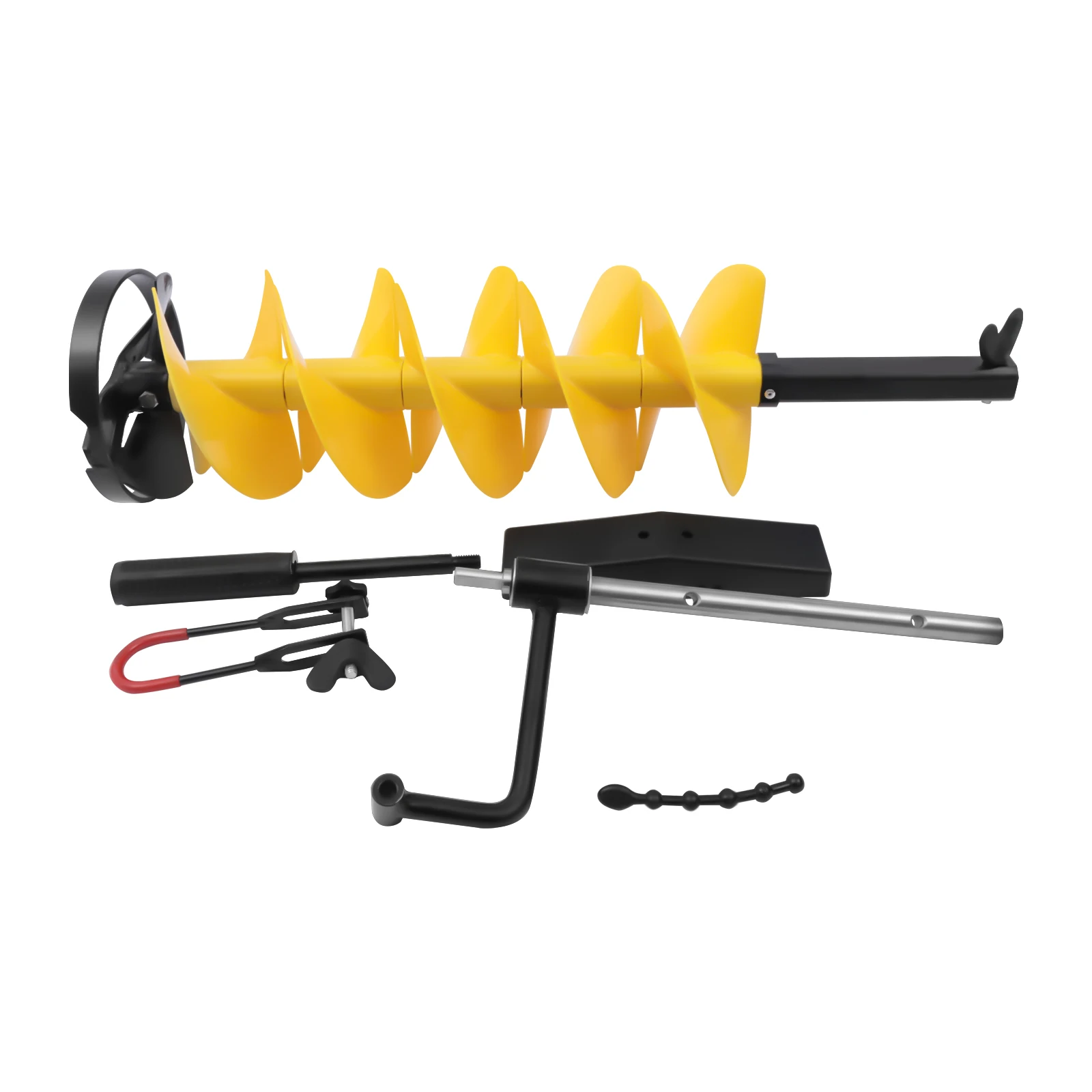 Ice Drill Auger com adaptador de broca Universal, Ice Pesca Rod Rack e 1 conjunto de lâmina, Ice Scoop Chipper, 8 no Dia, Ice Pesca Rod